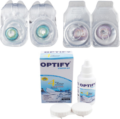 Optify Combo Pack Monthly Color Contact Lens (Zero Power, Tarquise-Voilet , Pack of 2) Monthly Contact Lens(1, Tarquise-Voilet, Pack of 2)
Optify Combo Pack Monthly Color Contact Lens (Zero Power, Tarquise-Voilet , Pack of 2) Monthly Contact Lens(1, Tarquise-Voilet, Pack of 2)