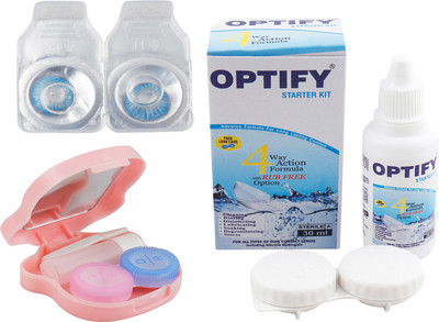 Optify Monthly Color Contact Lens with Kit (Zero Power, Aqua Blue, Pack of 1) Monthly Contact Lens(1, Aqua Blue, Pack of 1)
Optify Monthly Color Contact Lens with Kit (Zero Power, Aqua Blue, Pack of 1) Monthly Contact Lens(1, Aqua Blue, Pack of 1)