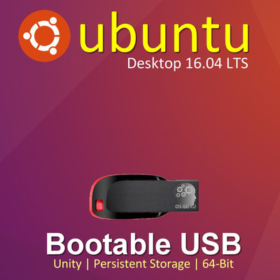 OSGuru UBNDTP1604 Ubuntu Desktop 16.04 LTS - Live/Install/Upgrade/Repair 16GB Bootable USB Pen Drive with Persistent Storage 64-Bit
OSGuru UBNDTP1604 Ubuntu Desktop 16.04 LTS - Live/Install/Upgrade/Repair 16GB Bootable USB Pen Drive with Persistent Storage 64-Bit