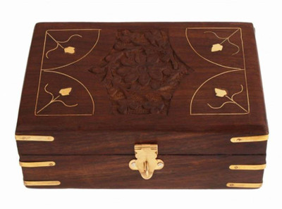CRUZ INTERNATIONAL Bea'utiful Makeup and Jewellery Vanity Box(Brown, Gold)
