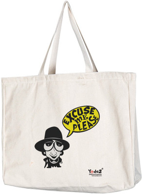 Yedaz Tote Bag - Excuse Me Please Multipurpose Bag(White, 14 inch)