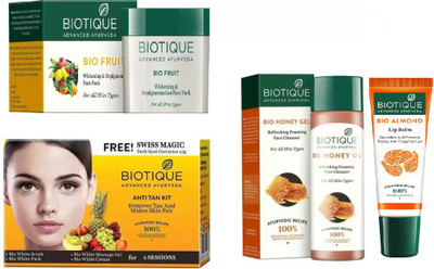 BIOTIQUE BIO Fruit Face Pack, Bio Honey Gel Refreshing Foaming Face Cleanser For All Skin Types, Bio Anti Tan Facial Kit , LIP CARE(Set of 4)
BIOTIQUE BIO Fruit Face Pack, Bio Honey Gel Refreshing Foaming Face Cleanser For All Skin Types, Bio Anti Tan Facial Kit , LIP CARE(Set of 4)
