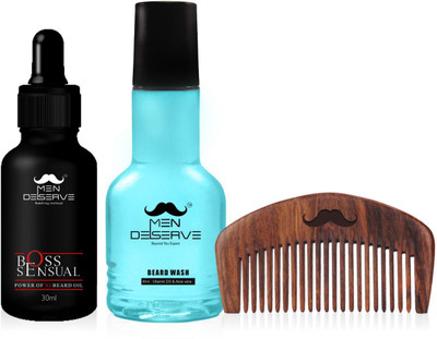 MEN DESERVE Boss Sensual Beard Care Combo(Set of 2)