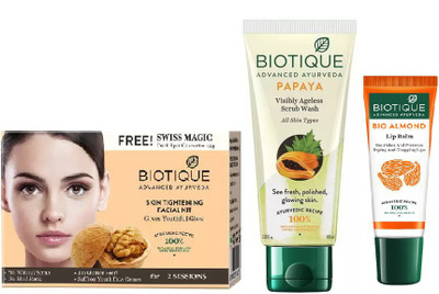 BIOTIQUE BIO Skin Tightening Facial Kit, Bio Papaya Exfoliating Face Wash , LIP CARE(Set of 3)
BIOTIQUE BIO Skin Tightening Facial Kit, Bio Papaya Exfoliating Face Wash , LIP CARE(Set of 3)