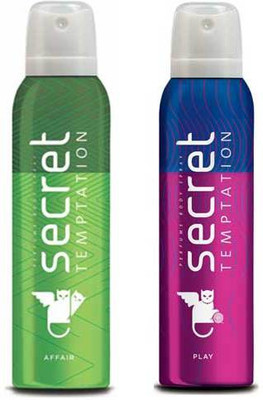 Secret Temptation Affair and Play Deodorant Spray - For Women(300 ml, Pack of 2)
Secret Temptation Affair and Play Deodorant Spray - For Women(300 ml, Pack of 2)