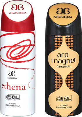 arochem ETHENA & ARO MEGNET DYNAMIC DEODORANT SPRAY FOR DYNAMIC NO ALCOHOL Body Spray - For Men & Women(400 ml, Pack of 2)
arochem ETHENA & ARO MEGNET DYNAMIC DEODORANT SPRAY FOR DYNAMIC NO ALCOHOL Body Spray - For Men & Women(400 ml, Pack of 2)