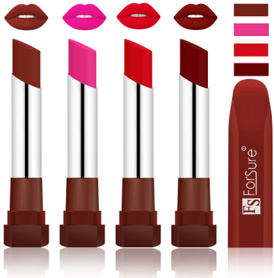 Forsure New & Improved Stylish English Lipsticks(Maroon, Rose Pink, Sweet Red, Dark Maroon)
Forsure New & Improved Stylish English Lipsticks(Maroon, Rose Pink, Sweet Red, Dark Maroon)