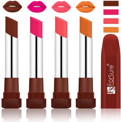 Forsure New & Improved Stylish English Lipsticks(Wine, Rose Pink, Peach, Brick Nude)
Forsure New & Improved Stylish English Lipsticks(Wine, Rose Pink, Peach, Brick Nude)