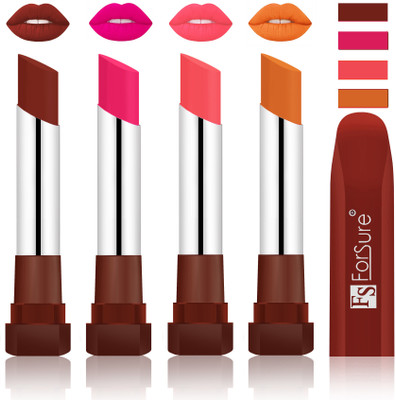 Forsure New & Improved Stylish English Lipsticks(Maroon, Rose Pink, Peach, Brick Nude)
Forsure New & Improved Stylish English Lipsticks(Maroon, Rose Pink, Peach, Brick Nude)
