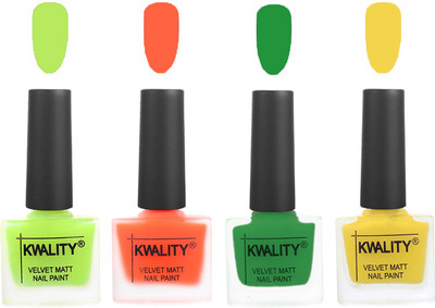 Kwality Velvet Dull Matte Posh Shades Party Girl Range Nail Polish Sets Parrot Green,Carrot Orange,Dark Green,Yellow(Pack of 4)
Kwality Velvet Dull Matte Posh Shades Party Girl Range Nail Polish Sets Parrot Green,Carrot Orange,Dark Green,Yellow(Pack of 4)