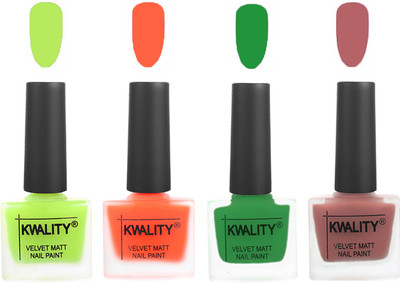 Kwality Velvet Dull Matte Posh Shades Party Girl Range Nail Polish Sets Parrot Green,Carrot Orange,Dark Green,Dark Nude(Pack of 4)
Kwality Velvet Dull Matte Posh Shades Party Girl Range Nail Polish Sets Parrot Green,Carrot Orange,Dark Green,Dark Nude(Pack of 4)