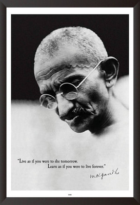 Aabhaas Mahatma Gandhi Wall Poster Fine Art Print(12 inch X 18 inch, Rolled)