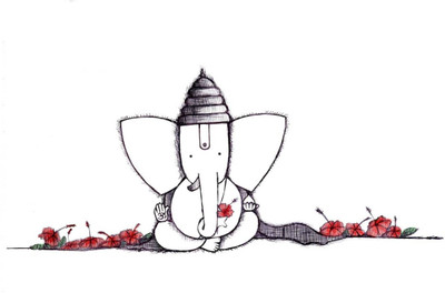 Aabhaas Ganesha Wall Poster Fine Art Print(12 inch X 18 inch, Rolled)