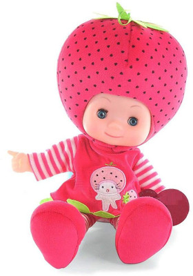 Bestie Toys Strawberry Music Baby Doll Big Head - 22 cm(Multicolor)
