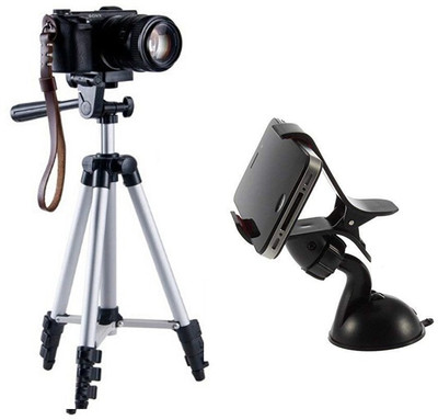 BUY SURETY BEST Quality Foldable Camera Tripod with Mobile Clip Holder, Fully Flexible Mount Cum Tripod, Stand with 3D Head & Quick Release Plate, Tripod Camera Stand with Universal Car Mobile Holder Tripod(Silver, Black, Supports Up to 1500 g)
BUY SURETY BEST Quality Foldable Camera Tripod with Mobile Clip Holder, Fully Flexible Mount Cum Tripod, Stand with 3D Head & Quick Release Plate, Tripod Camera Stand with Universal Car Mobile Holder Tripod(Silver, Black, Supports Up to 1500 g)