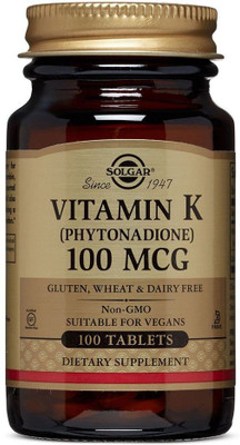 Solgar - Vitamin K, 100 mcg, 100 Tablets(100 No)