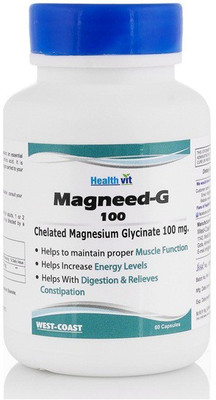 HealthVit Magneed-G 100 Chelated magnesium Glycinate 100mg 60 Capsules(60 No)