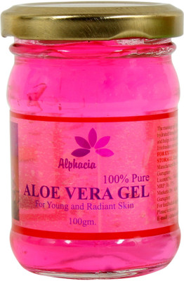 Alphacia 100% Pure & Organic Aloe Vera Gel with the Goodness of Rose for Skin Brightening(125 g)
