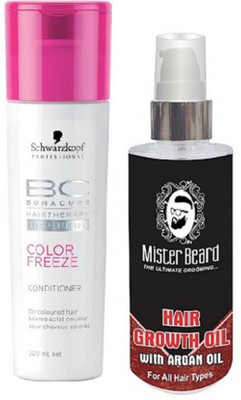 MISTER BEARD ARGAN GROWTH OIL WITH SCHWARZKOPF COLOUR FREEZE CONDITIONER(Set of 2)