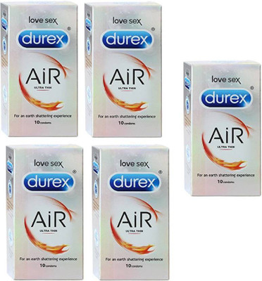 Durex ultra Thin Honeymoon Love Special Pack of 5 X 10=50 (Concealed/Confidential Packaging) Condom(Set of 5, 50S)