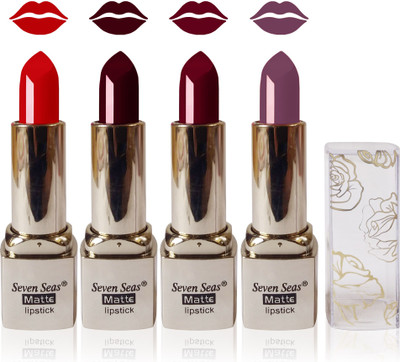 Seven Seas Cosmetics Makeup Deep Moisturizing matte lisptick combo set of 4(red hot chocolate brown violet)
Seven Seas Cosmetics Makeup Deep Moisturizing matte lisptick combo set of 4(red hot chocolate brown violet)