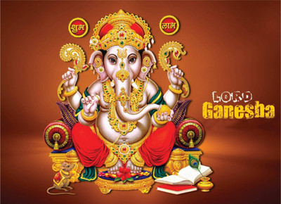 Aabhaas Ganesha Wall Poster Fine Art Print(12 inch X 18 inch, Rolled)