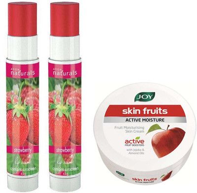Avon Anew Two Strawberry Lip Balm Berry-Flavour (4.5 g) With one skin fruits moisturizing cream 15 ml(Set of 3)
Avon Anew Two Strawberry Lip Balm Berry-Flavour (4.5 g) With one skin fruits moisturizing cream 15 ml(Set of 3)