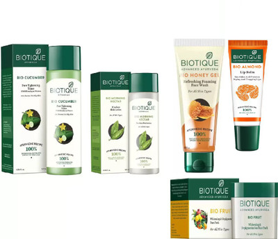 BIOTIQUE BIO Cucumber Pore Tightening Toner, Bio Morning Nectar Flawless Skin Lotion, Bio Honey Gel Refreshing Foaming Face Wash, Bio Fruit Face Pack, LIP CARE(Set of 5)
BIOTIQUE BIO Cucumber Pore Tightening Toner, Bio Morning Nectar Flawless Skin Lotion, Bio Honey Gel Refreshing Foaming Face Wash, Bio Fruit Face Pack, LIP CARE(Set of 5)