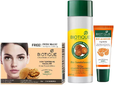 BIOTIQUE BIO Skin Tightening Facial Kit, Bio Sandalwood Ultra Soothing Face Lotion 50+ SPF UVA/UVB Sunscreen , LIP CARE(Set of 3)
BIOTIQUE BIO Skin Tightening Facial Kit, Bio Sandalwood Ultra Soothing Face Lotion 50+ SPF UVA/UVB Sunscreen , LIP CARE(Set of 3)
