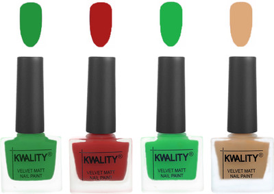Kwality Velvet Dull Matte Posh Shades Party Girl Range Nail Polish Sets Dark Green,Red,Green,Beige(Pack of 4)
Kwality Velvet Dull Matte Posh Shades Party Girl Range Nail Polish Sets Dark Green,Red,Green,Beige(Pack of 4)
