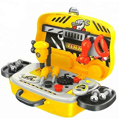 Skywalk Tool Set Toys for Kids, Pretend Play Set Kit with Wheel, Little Engineer Pretend Construction Tools, Role Play Tool Kit
