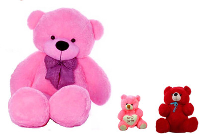 Arvel high quality 4 feet pink teddy bear combo 2 feet red teddy / 18 cm pink teddy /sweet teddy bear/hug able teddy bear /valentine gift pack - 123.27 cm(Pink, Red)
Arvel high quality 4 feet pink teddy bear combo 2 feet red teddy / 18 cm pink teddy /sweet teddy bear/hug able teddy bear /valentine gift pack - 123.27 cm(Pink, Red)