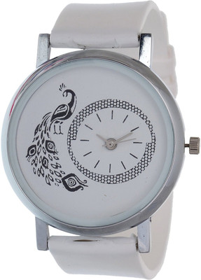 Orayan Peacock Dial PG-White Analogue Watch - For Girls