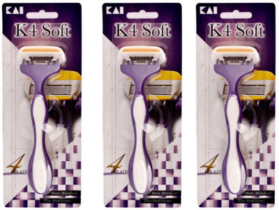 Kai K4 Soft Razor (4 blade Made for Women) Pack of 3 Disposable Razor(Pack of 3)
Kai K4 Soft Razor (4 blade Made for Women) Pack of 3 Disposable Razor(Pack of 3)