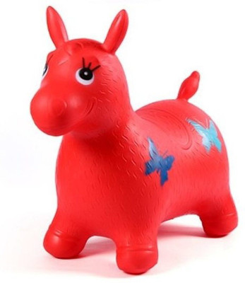 RJM Inflatable jumping Animal Toy with Music and Free Pump Inflatable Sofa/ Chair(Red)