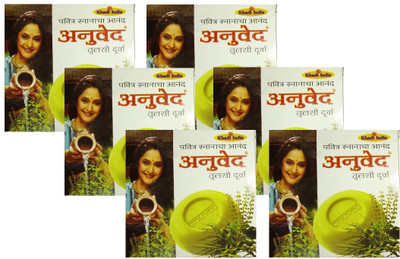 Anuved 6 Tulsi Durva 125g Herbal Soaps(750 g, Pack of 6)