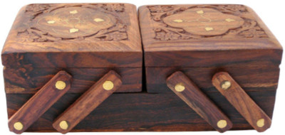 kesha spree Handmade Wooden Jewellery Box Jewellery Box Vanity Box(Brown)
