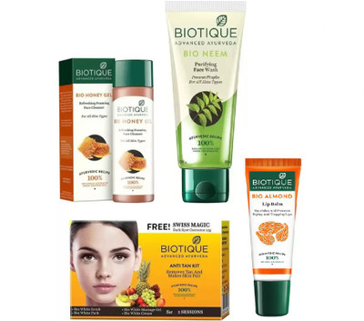 BIOTIQUE BIO Honey Gel Refreshing Foaming Face Cleanser For All Skin Types, Bio Neem Purifying Face Wash, Bio Anti Tan Facial Kit , LIP CARE(Set of 4)
BIOTIQUE BIO Honey Gel Refreshing Foaming Face Cleanser For All Skin Types, Bio Neem Purifying Face Wash, Bio Anti Tan Facial Kit , LIP CARE(Set of 4)