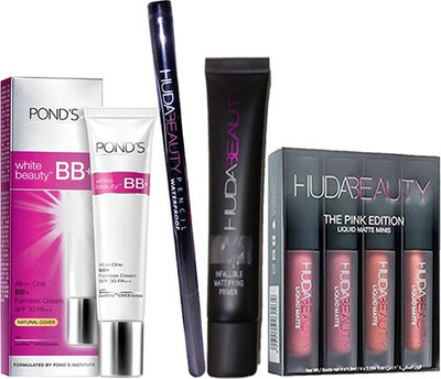 Ponds Beauty BB+(9 g), With Primer(35 ml) & Waterproof Eyeliner (Stay For 36 Hrs), 4 Mini Lipstick(Set of 1)
Ponds Beauty BB+(9 g), With Primer(35 ml) & Waterproof Eyeliner (Stay For 36 Hrs), 4 Mini Lipstick(Set of 1)