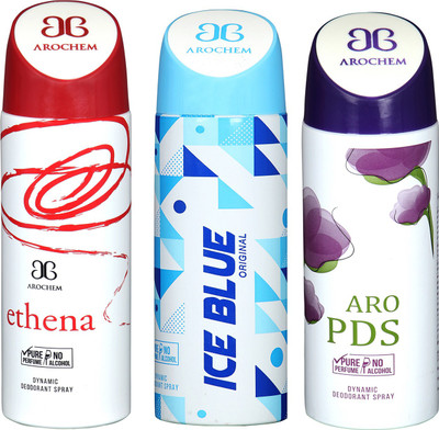 arochem ETHENA & ICE BLUE & ARO PDS DYNAMIC DEODORANT SPRAY Body Spray - For Men & Women(600 ml, Pack of 3)
arochem ETHENA & ICE BLUE & ARO PDS DYNAMIC DEODORANT SPRAY Body Spray - For Men & Women(600 ml, Pack of 3)