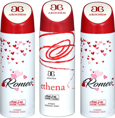arochem ROMEO & ETHENA DYNAMIC DEODORANT SPRAY Body Spray - For Men & Women(600 ml, Pack of 3)
arochem ROMEO & ETHENA DYNAMIC DEODORANT SPRAY Body Spray - For Men & Women(600 ml, Pack of 3)