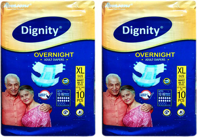 ROMSONS DIGNITY OVERNIGHT ADULT DIAPERS, SIZE XL, 10 Pcs. PACK, COMBO OF 2 PACKS, FOR WAIST SIZE 48"-57" INCHES, TOTAL 20 DIAPERS Adult Diapers - XL(20 Pieces)
ROMSONS DIGNITY OVERNIGHT ADULT DIAPERS, SIZE XL, 10 Pcs. PACK, COMBO OF 2 PACKS, FOR WAIST SIZE 48"-57" INCHES, TOTAL 20 DIAPERS Adult Diapers - XL(20 Pieces)