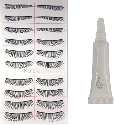 Natural Set of 20 false fake eyelashes with high quality long lasting waterproof glue(Pack of 20)
Natural Set of 20 false fake eyelashes with high quality long lasting waterproof glue(Pack of 20)