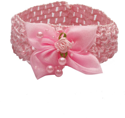 Stol'n Kids Light Pink Flower Baby Fabric Hairband:Light Pink Rubber Band(Pink)
