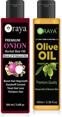 ORAYA 100 % Pure & Organic Olive oil & Onion oil pack of 2 bottle 200ml Hair Oil (200 ml) Hair Oil(200 ml)
ORAYA 100 % Pure & Organic Olive oil & Onion oil pack of 2 bottle 200ml Hair Oil (200 ml) Hair Oil(200 ml)
