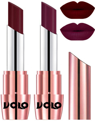 Volo Perfect Creamy with Matte Lipsticks Combo, Lip Gifts to love(Maroon, Wine)