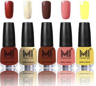 MI Fashion Bold and Beautiful Combo of 5 Extra Shine Power Lasting Nail Polish reddish bronze ,Creamy Golden ,Olive Brown ,Candy Cotton ,Pastel Yellow(Pack of 5)
MI Fashion Bold and Beautiful Combo of 5 Extra Shine Power Lasting Nail Polish reddish bronze ,Creamy Golden ,Olive Brown ,Candy Cotton ,Pastel Yellow(Pack of 5)