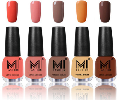 MI Fashion Premium Quality Nail Polish Combo in 5 Unique Shades - Power Lasting and Extra Shine Olive Brown,Candy Cotton,Dark Nude,Rustic TAN & Muddy Nude(Pack of 5)
MI Fashion Premium Quality Nail Polish Combo in 5 Unique Shades - Power Lasting and Extra Shine Olive Brown,Candy Cotton,Dark Nude,Rustic TAN & Muddy Nude(Pack of 5)