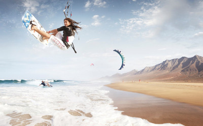 Sports Kitesurfing HD Wall Poster Paper Print(12 inch X 18 inch, Rolled)