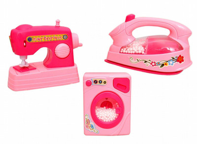 SKILLPRIME Kitchen Set Toys - Working like real with Battery - Washing Machine, Press, Swing Machine, Vacuum cleaner